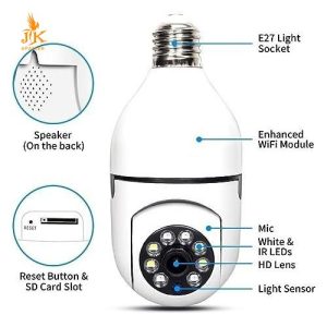 Caméra Ampoule WiFi 720P – Vision Nocturne et Détection de Mouvement
